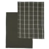 Lot de 2 torchons noir carreaux