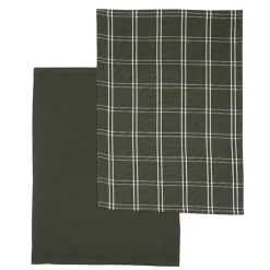 Lot de 2 torchons noir carreaux