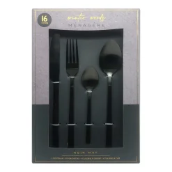 Menagere 16pcs inox noir manche