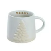 Mug blanc et motif sapin