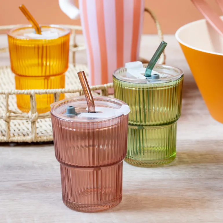 Mug en verre avec paille 4 a