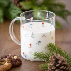 Mug en verre motif ski