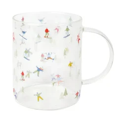 Mug en verre motif ski