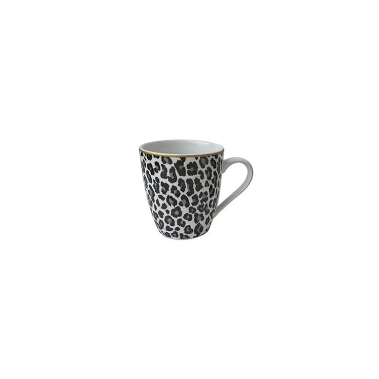 Mug leopard/zebre lisere gold