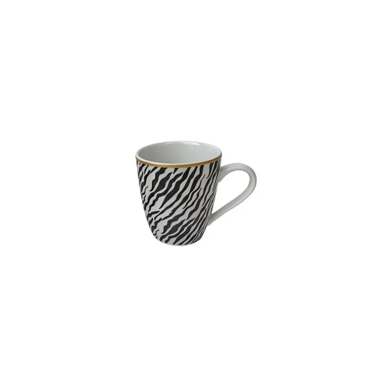 Mug leopard/zebre lisere gold