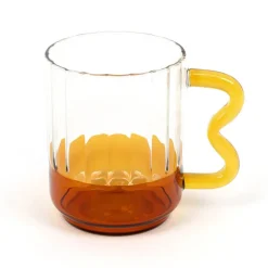 Mug strie anse orange