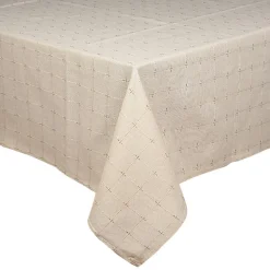 Nappe a carreaux beige/ broderie