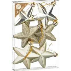 Pack de 6 etoiles dorees