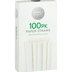 Pailles x100 papier blanc