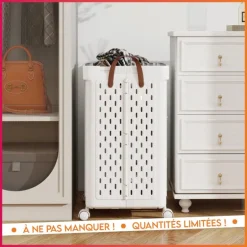 Paniere a linge a roulettes 67l