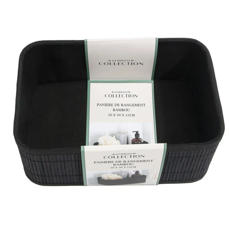 Paniere de rangement bambou noir