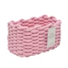 Paniere rangement en corde rose