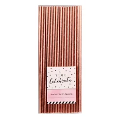 Paquet de 25 pailles metalisees