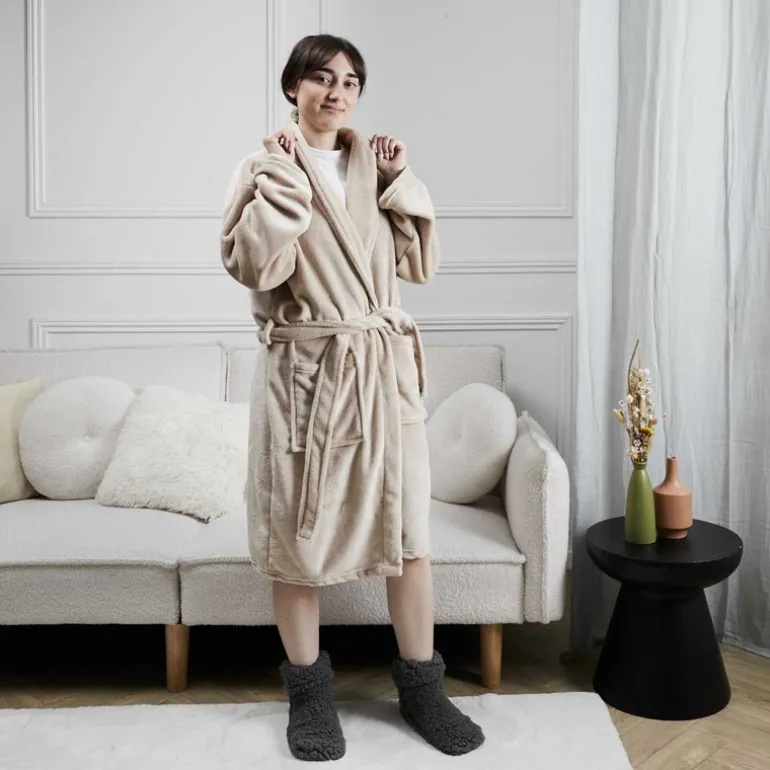 Peignoir fleece femme