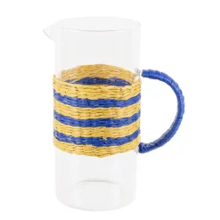 Pichet en verre cerclage paille