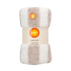 Plaid cosy 130x160cm beige et bl
