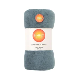 Plaid microfibre orage 130x180