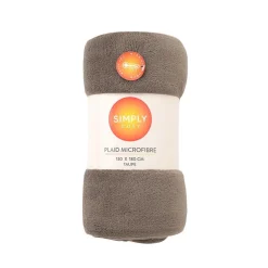 Plaid microfibre taupe 130x180