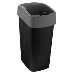 Poubelle 45 l flip noire/grise
