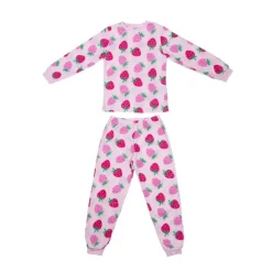 Pyjama fille polaire fraise