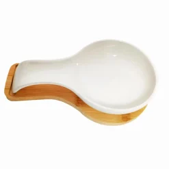 Repose cuillere blanc/bambou