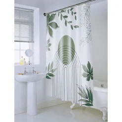 Rideau de douche geo vert