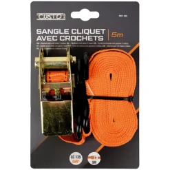 Sangle cliquet 5m + crochets