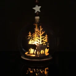 Scene de noel en bois en verre l
