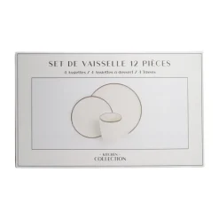 Service 12 pieces naturel creme