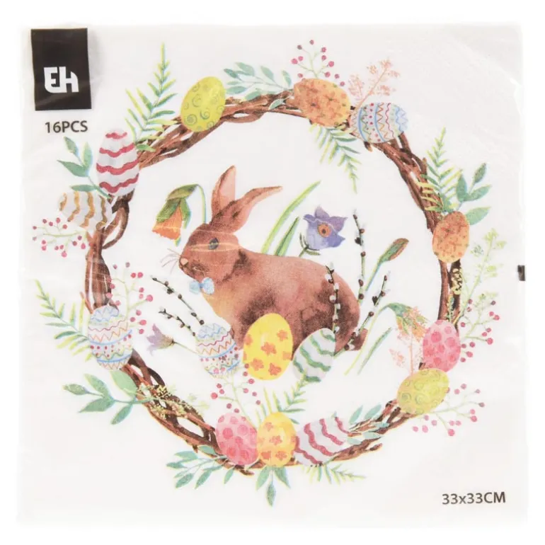 Serviette 33x33cm x16 paques 2as
