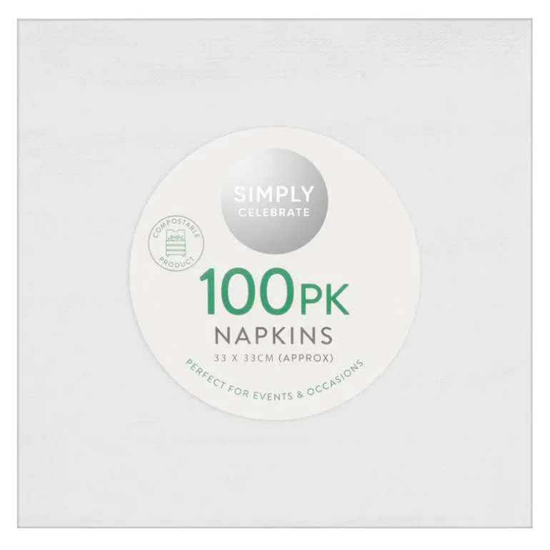 Serviettes 33x33A x100 papier bl