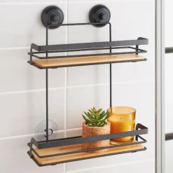 Serviteur 2 niveaux bambou/metal