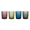 Set 4 verres colores stries desi