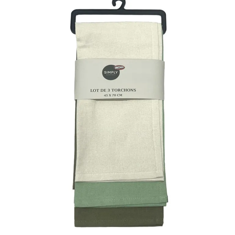 Set de 3 torchon colore