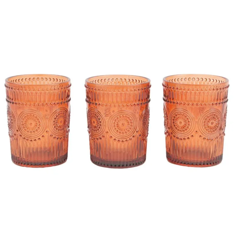 Set de 3 verre a the orange fum