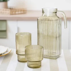 Set de 4 verres bas strie