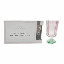 Set de 3 verres sur pied colores