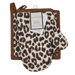 Set de gant et manique leopard