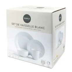Set de vaisselle blanc 12 pcs