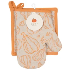 Set manique et gant ochre/ecru