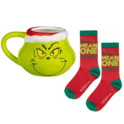 Set mug 3d et chaussettes grinch