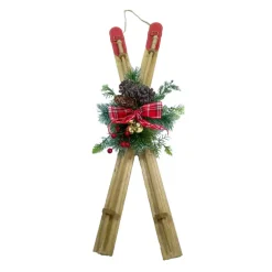 Skis en bois de 80cm avec feuill