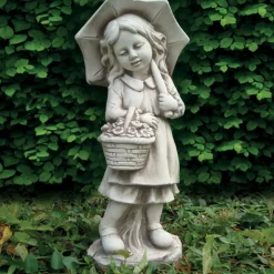 Statue fille/garcon parapluie