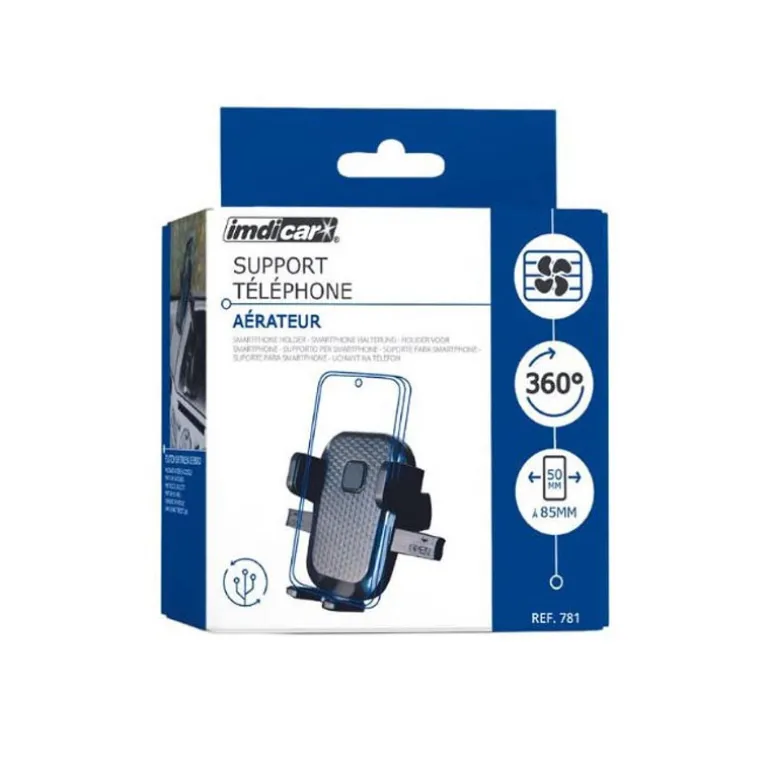 Support telephone aerateur carbo