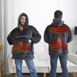 Sweat plaid chauffant gris