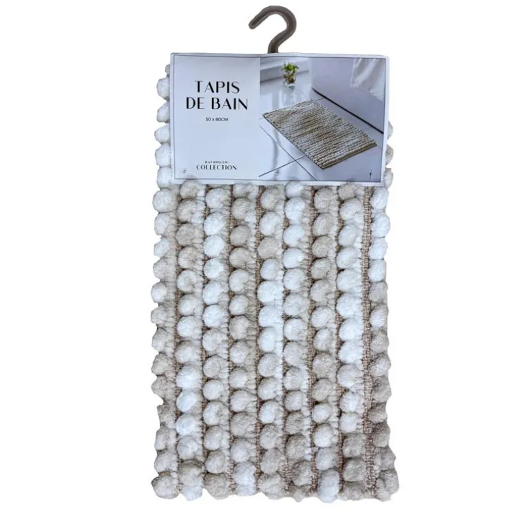 Tapis de bain natte beige