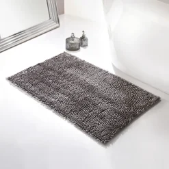 Tapis de bain paillette gris