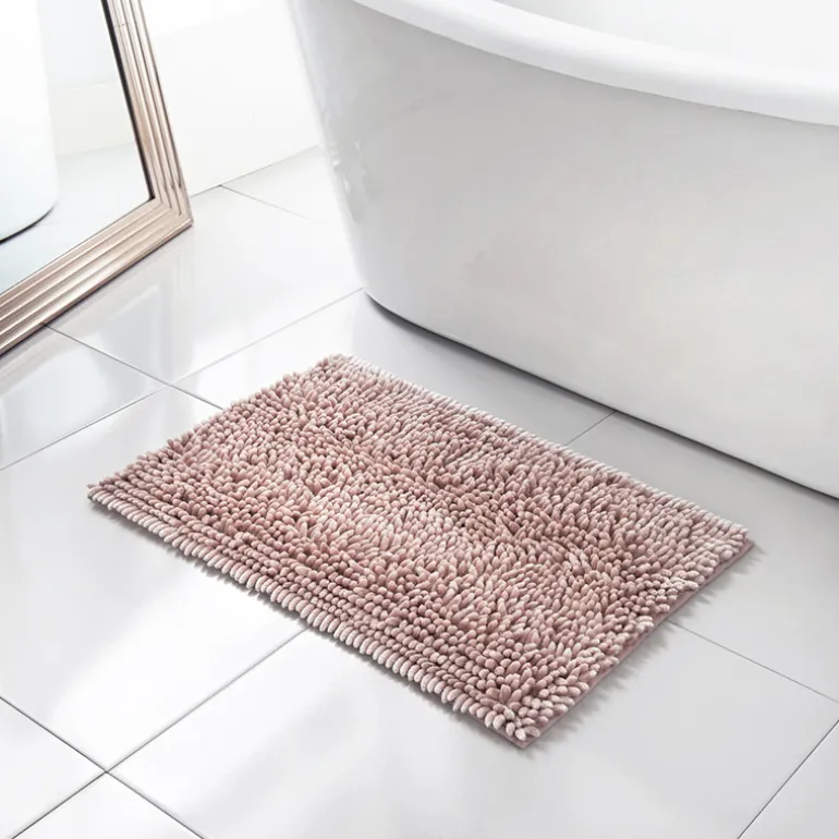 Tapis de bain paillette rose