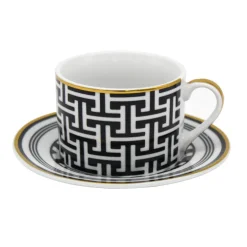 Tasse et coupelle noir & dore