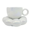Tasse et coupelle nuage irrise